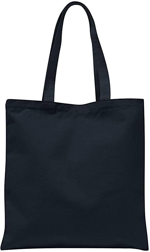 BSD Organics 100% Cotton Reusable Shopping Bag - Navy, Medium Size