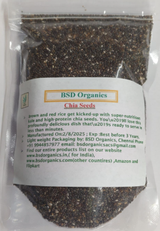 BSD Organics Herby Chia/sabza/falooda tukmaria Seed for Pudding,Smoothies and More - 250 Gram / 8.8 Ounce