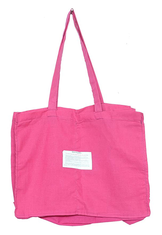 BSD Organics Eco Pink Cotton Vegetable Carry Bag/Reusable Bag12 x 14.5 (wxl) - 2 Number