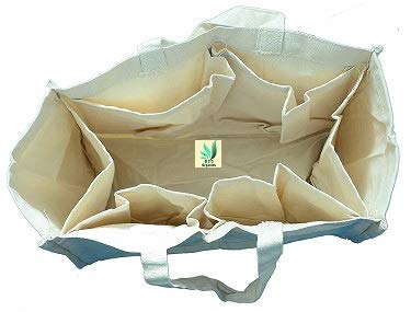 BSD Organics Eco Multipurpose Bag with Pockets for Purchase of Vegetables, Fruits, Grocery and More -2 Numbers