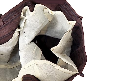 BSD Organics Multi Pocket Reusable Eco Vegetable Bag/Grocery Bag/Shopping Bag with 6 Pouches for Systematic Storage(16 x 19 x 10 Inch) and Designs - 1 Number