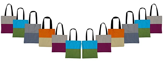 RYAN OVERSEAS Women's Shopping Bag (Set of 12) (rymanbag12pc_Multicolored)
