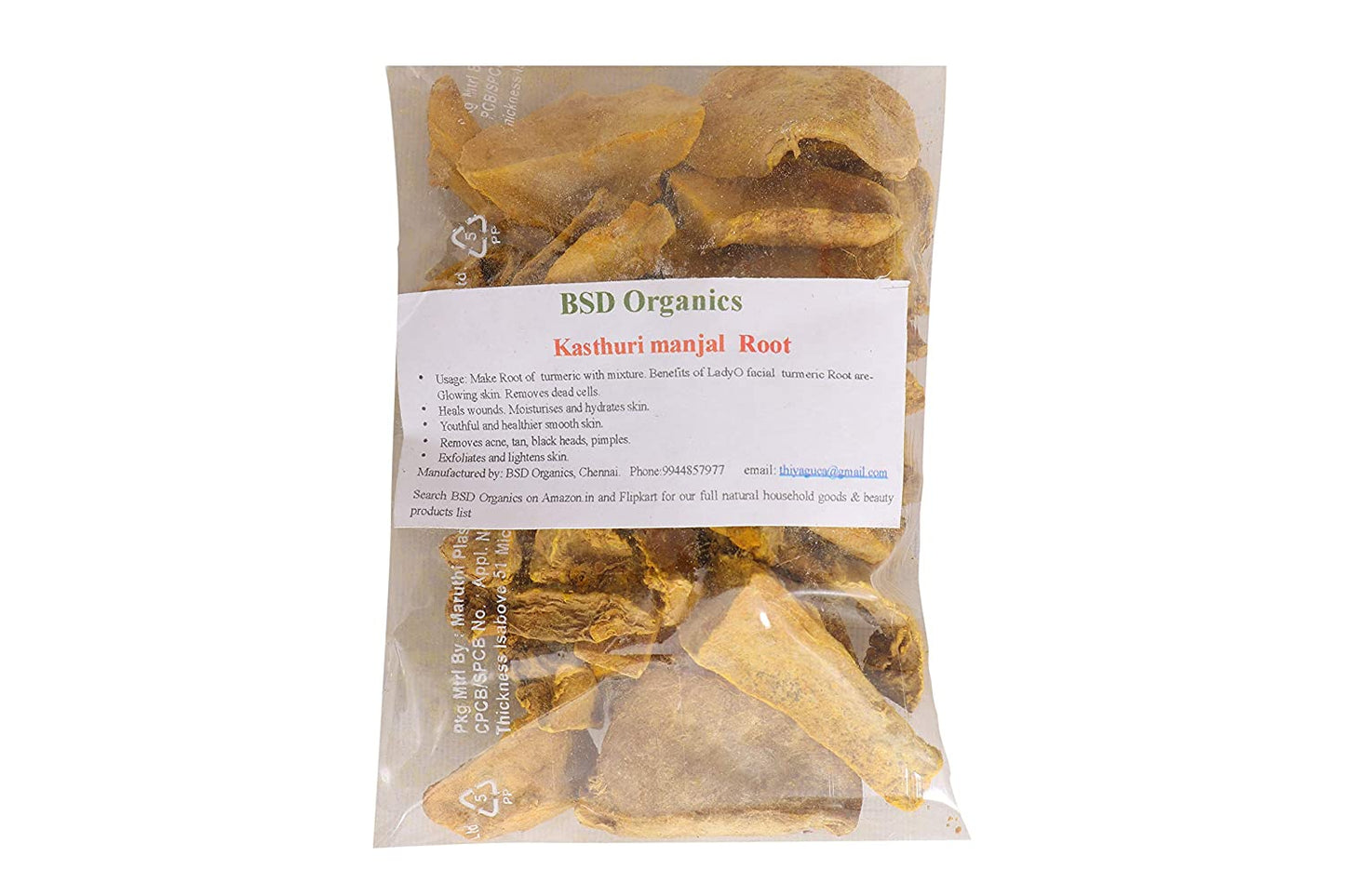 BSD Organics root of turmeric/kasthuri manjal/Wild Turmeric - 50 G