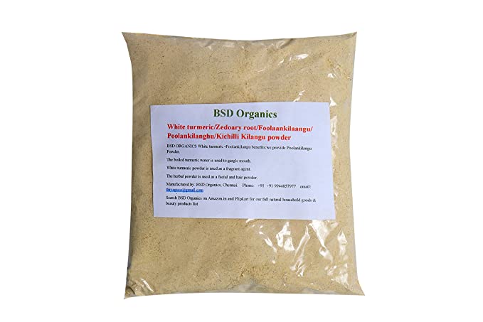 BSD Organics Facial / body mask / scrub powder of White turmeric / Zedoary root/ Foolaankilaangu/POOLANKILANGU/Kichilli Kilangu- 50g