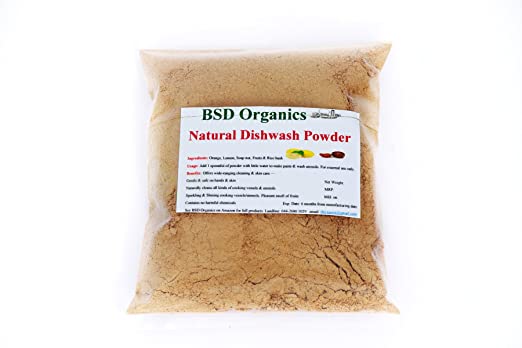 BSD Organics Natural Dish wash Cleaning detergent powder - 350 gms