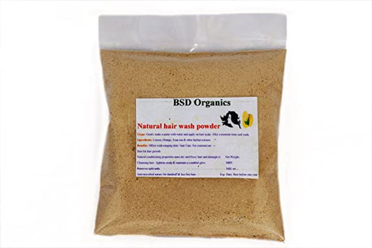 BSD Organics Natural Herbal Hair wash (Reetha, Lemon, herbs) powder - 100 gms