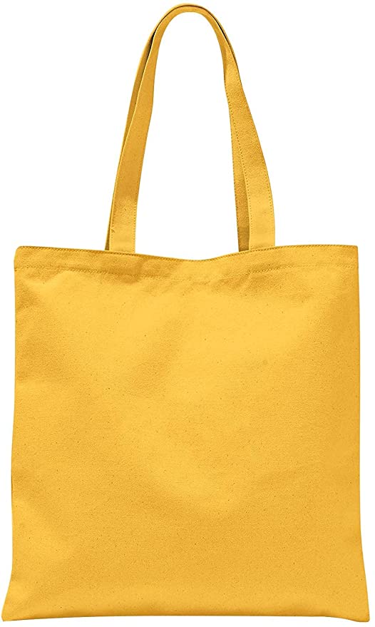 BSD Organics 100% Cotton Reusable Shopping Bag - Yellow, Medium Size