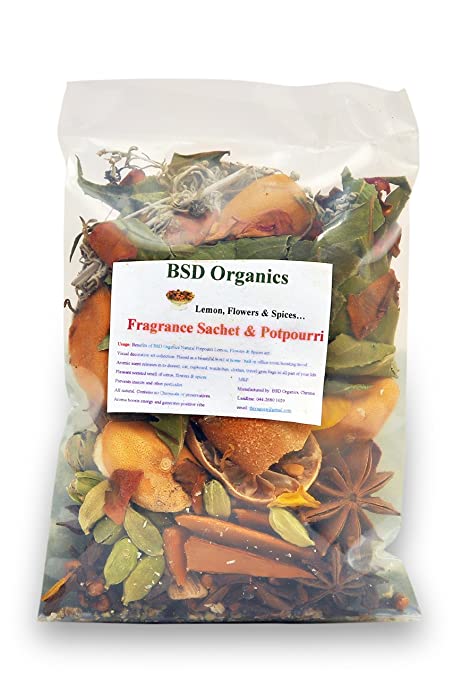 BSD Organics Natural Lemon, Flowers & Spices fragrance sachet - 2 bags