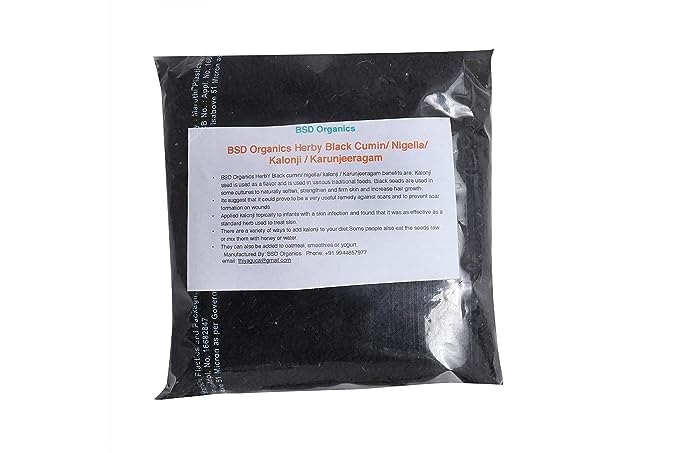 BSD Organics HerbY Black cumin/nigella/kalonji/Karunjeeragam - 100 Gram