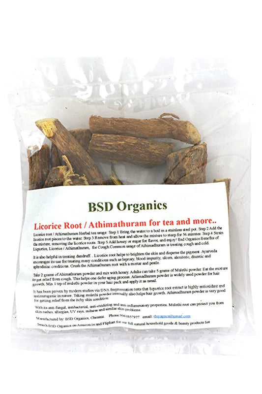 BSD Organics Licorice Root/Athimathuram for tea and more. - 500 G