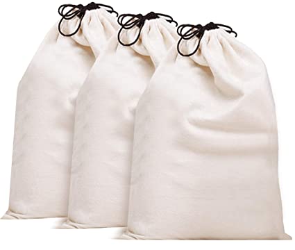 BSD Organics 36" Natural Cotton Laundry Bag - Extra Large (Set of 2)