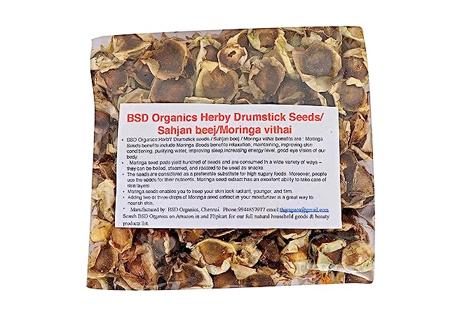 BSD Organics Herby Drumstick Seeds / Sahjan beej / Moringa vithai - 100 G