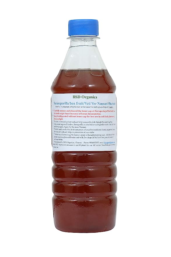 Bsd Organics Sarasaparilla/bea fruit/Nannari Sharbath (Vettiver) -200 ml