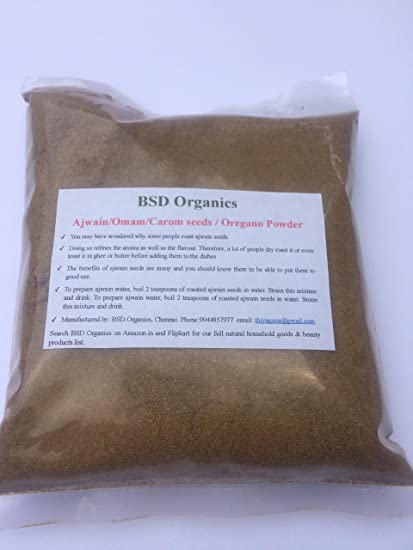 BSD Organics Ajwain/Omam/Carom seeds/Oregano Powder 200 g