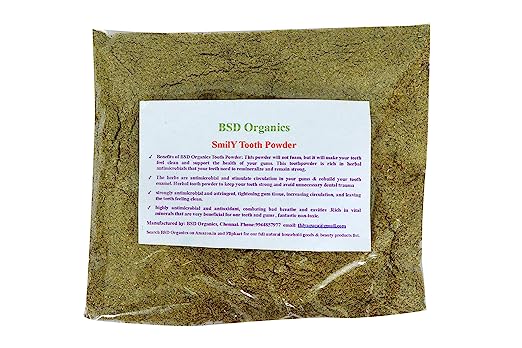 BSD Organics SmilY Oral care Tooth Powder/Palpodi/Dant powder for Strong teeth, Bad breath, Gum bleeding and more -200 grams