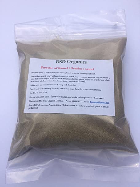 Bsd Organics Powder of fennel/Sombu/saunf - 200 grams