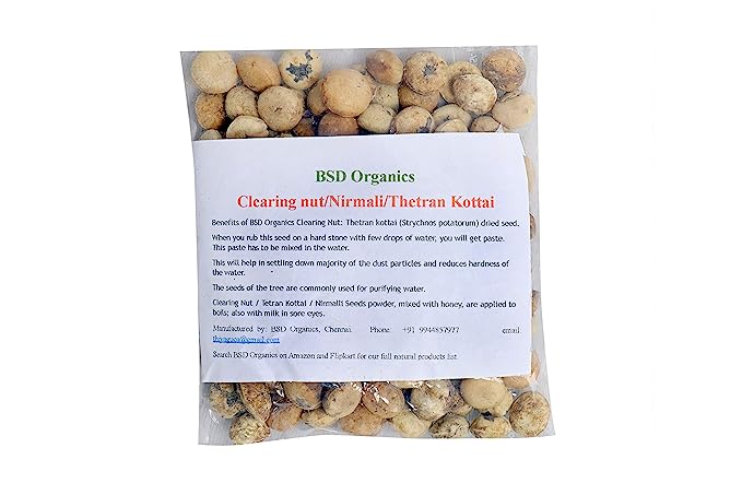 Bsd Organics Clearing nut/Nirmali/Thetran Kottai for Tea, Water purification and more-50 grams