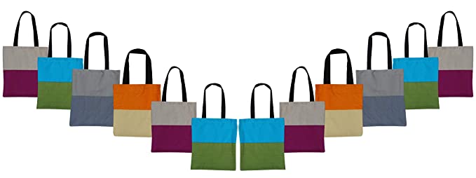 RYAN OVERSEAS Women's Shopping Bag (Set of 12) (rymanbag12pc_Multicolored)