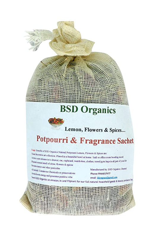 BSD Organics Natural Lemon, Flowers & Spices fragrance/air freshener pouch & potpourri - 5 bags