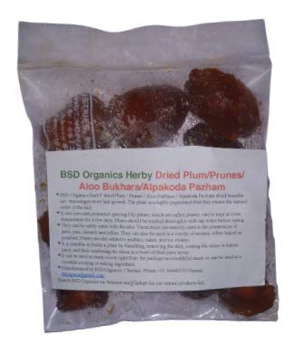 BSD Organics Herby Dried Plum / Prunes / Aloo Bukhara / Alpakoda Pazham - 50 G