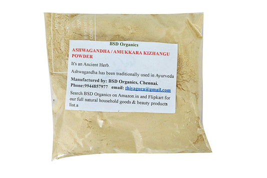 BSD Organics Ashwagandha/Amukkara Kizhangu Powder, 100 g