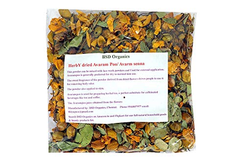 BSD Organics HerbY dried Avaram Poo/Avarm senna/Senna Auriculata/Tanner's cassia/Tamgedu for tea, skin care and more - 500 gram