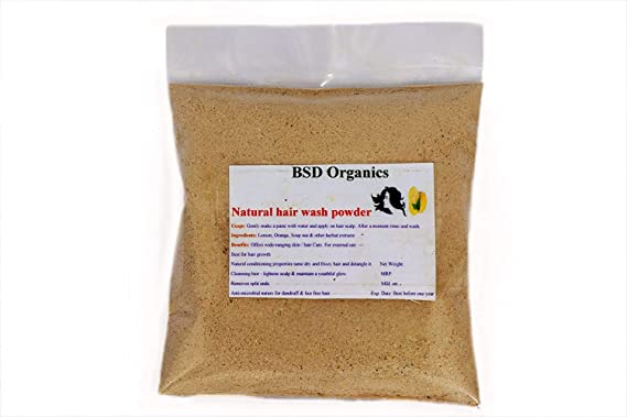 BSD Organics Natural Herbal Hair wash (Shikkai, Reetha, herbs) powder (50 Gram)