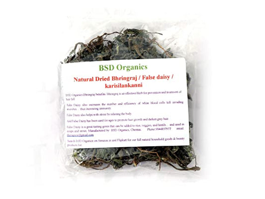 BSD Organics Natural Dried Bhringraj/False daisy/Kesharaj/karisilankanni/Kesuriya/Eclipta prostrate/Kaayyunni/Ajagara -500g