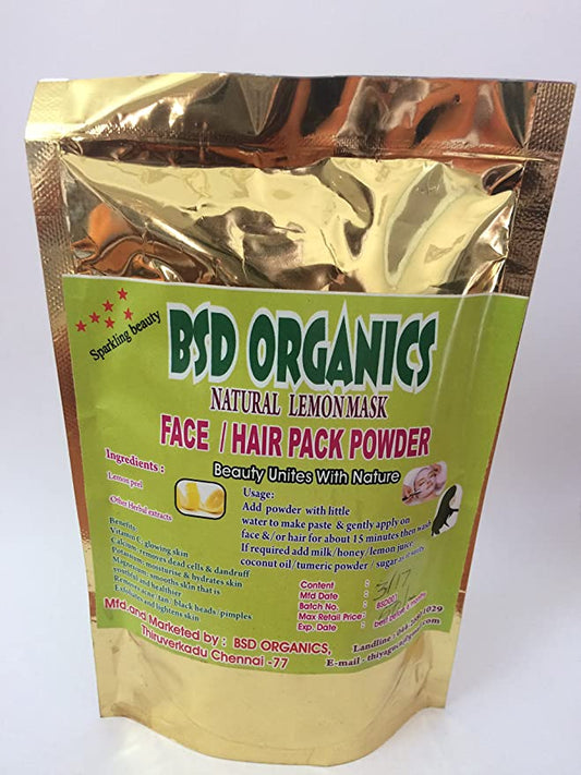 BSD Organics Natural Face & Hair Pack, Lemon peel powder -500 gm