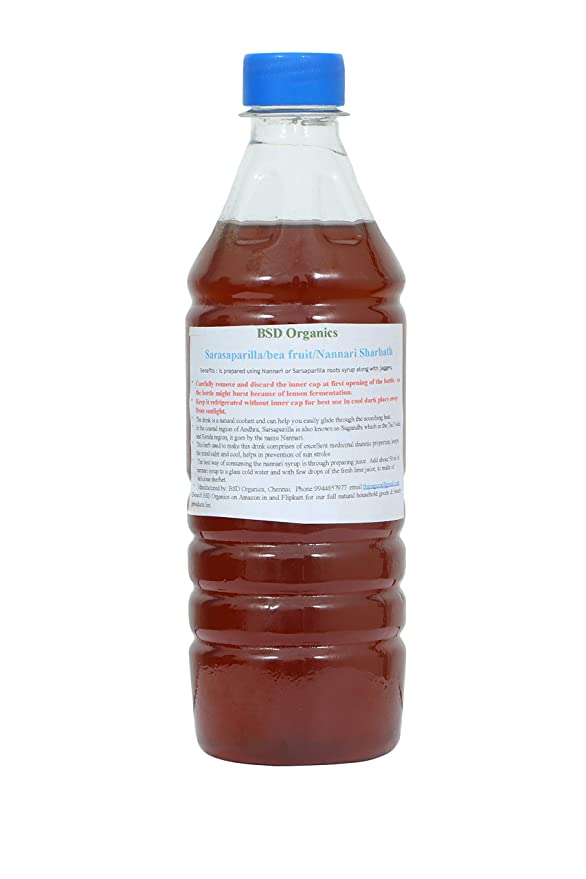 Bsd Organics Sarasaparilla/bea fruit/Nannari Sharbath -500 ml