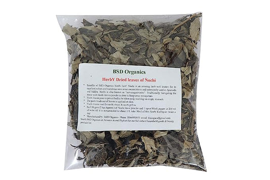 BSD Organics HerbY Dried leaves of Nochi/White chaste/Nirgundi for fumication, Kashayam, Juice, Nochi Steam Skin Care and more- 200 grams